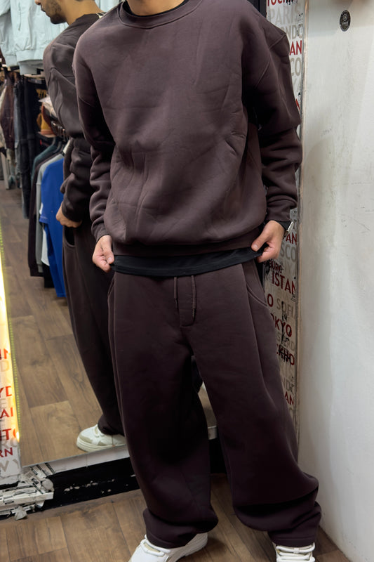 Monochromatic Fleece Set (Espresso Brown)