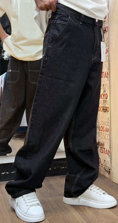 BRIDGE BAGGY JEAN RAW BLACK