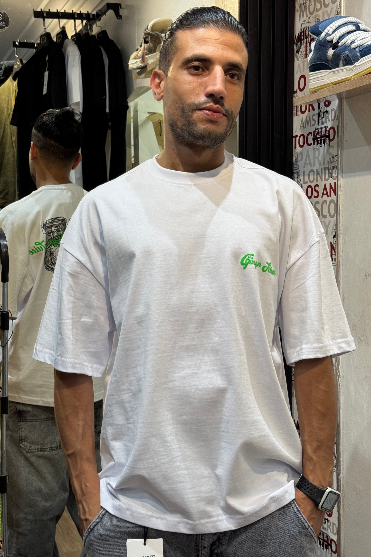 T-SHIRT OVERSIZE JM 365 BLANC