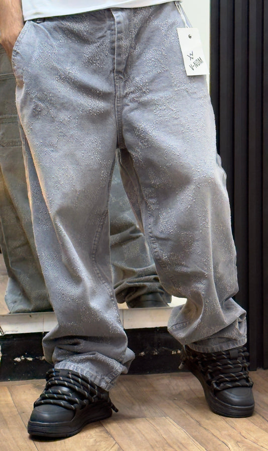 JEAN BAGGY LASER MONOGRAM GREY WASH