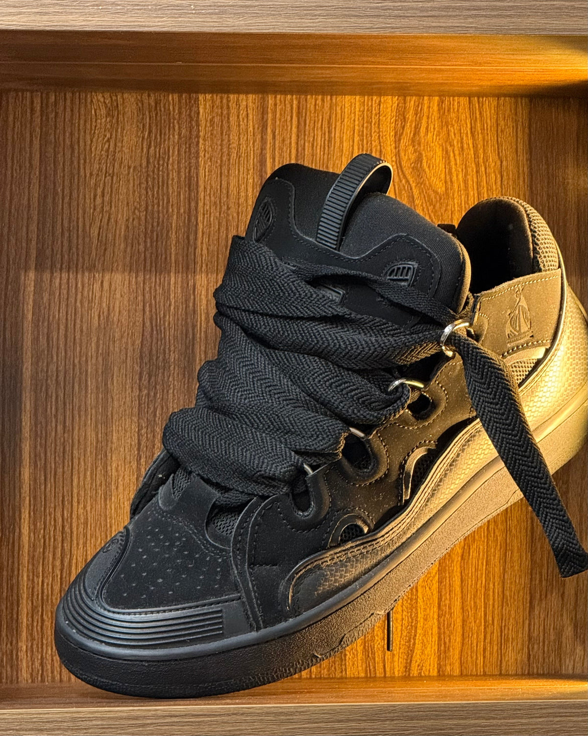 Lanvin Curb-Style All-Black Chunky Sneaker