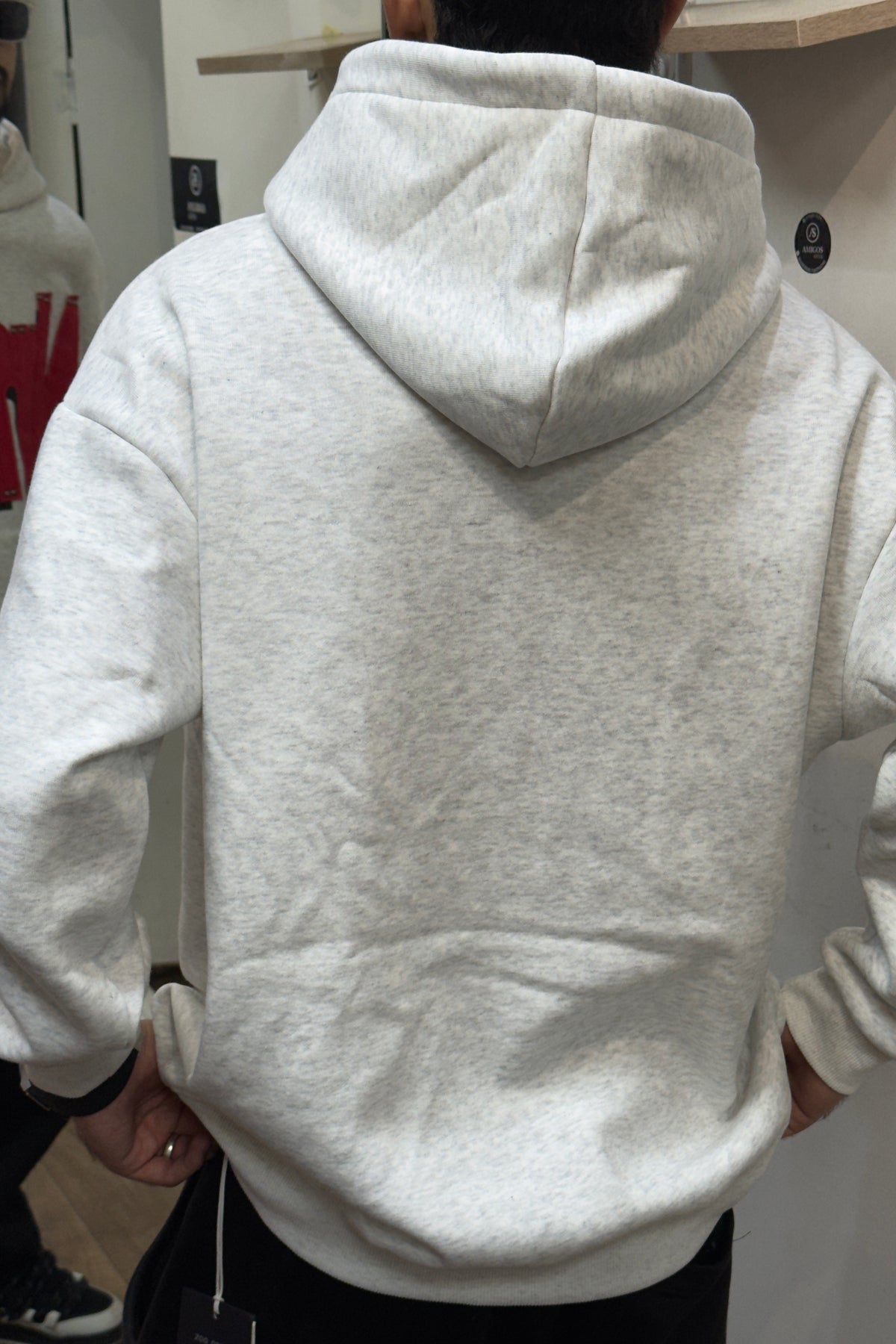 Heather Grey Studded Patchwork Hoodie