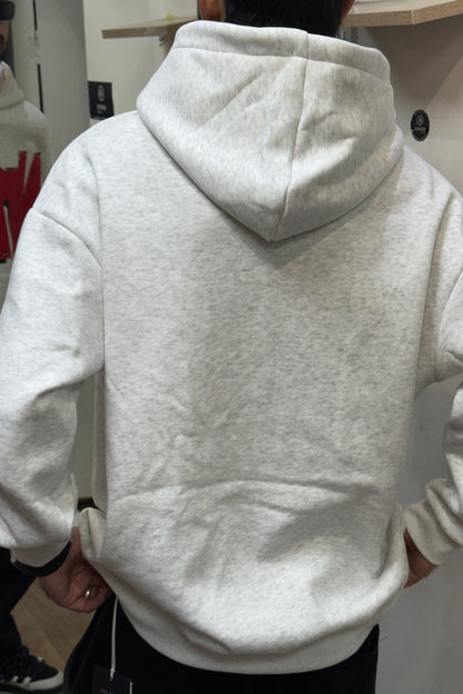 Heather Grey Studded Patchwork Hoodie