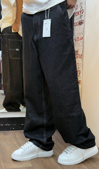 BRIDGE BAGGY JEAN RAW BLACK
