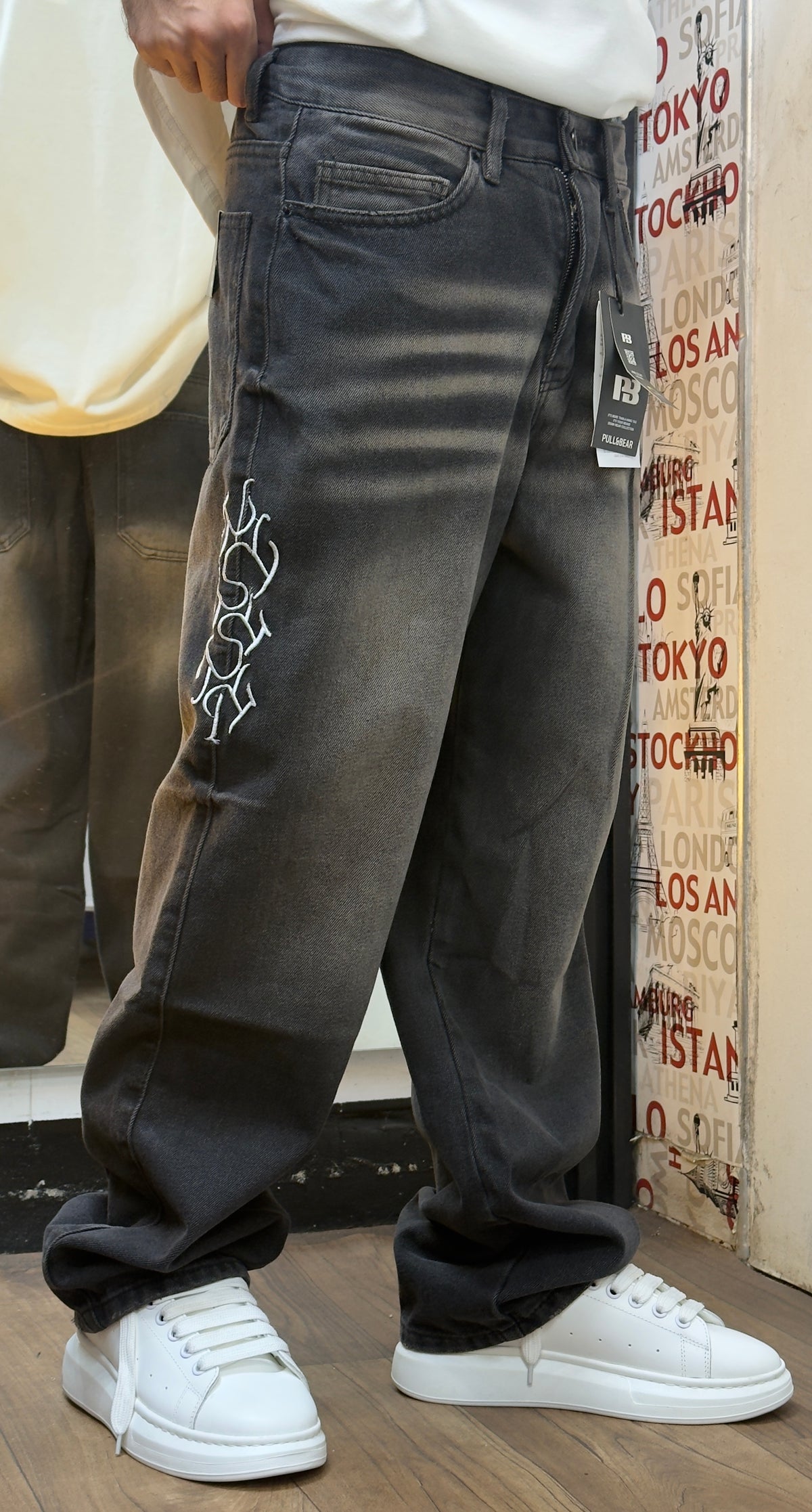 STITCH BAGGY JEAN BLACK