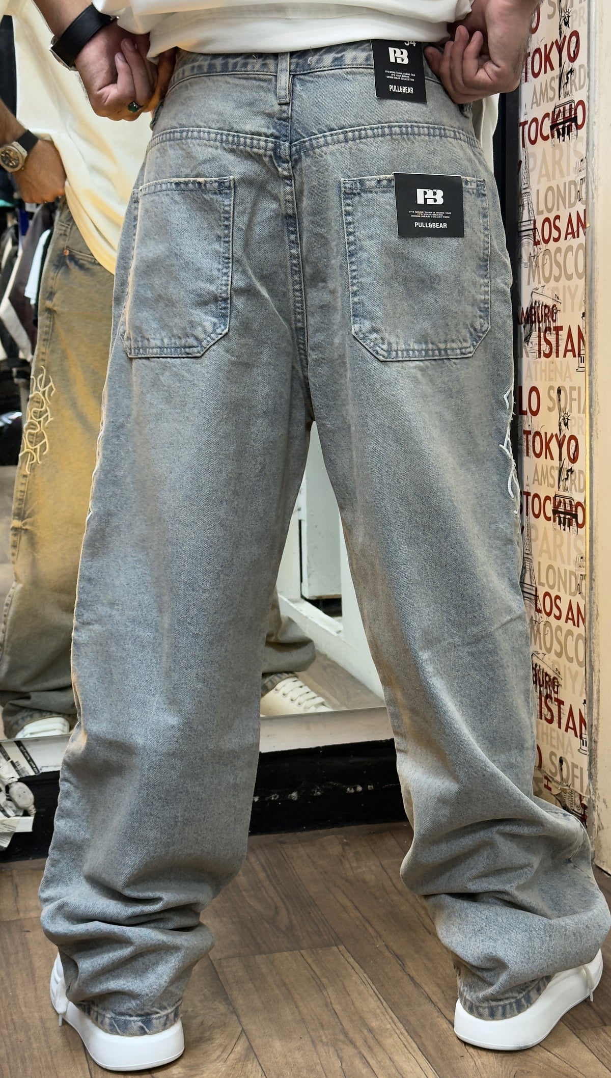 STITCH BAGGY JEAN GREY