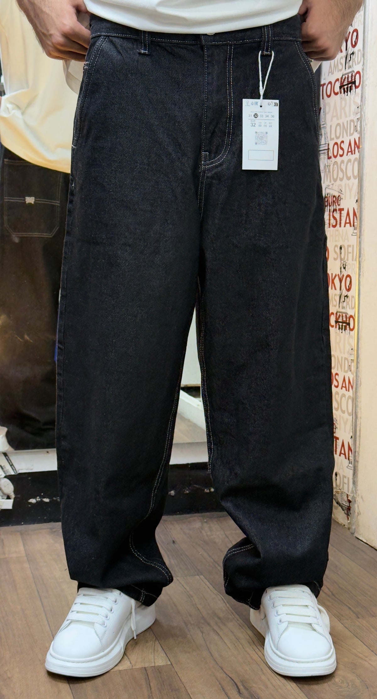 BRIDGE BAGGY JEAN RAW BLACK