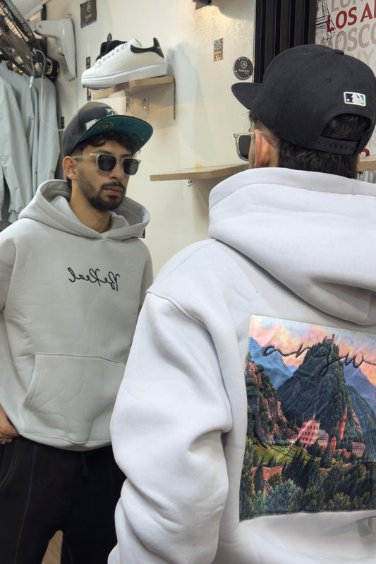 "Be Real" Graphic Patch Light Grey Hoodie