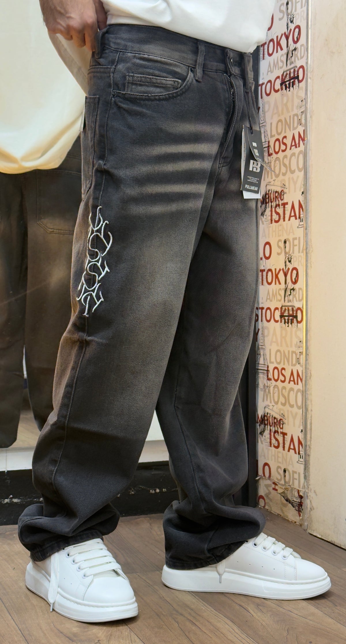 STITCH BAGGY JEAN BLACK