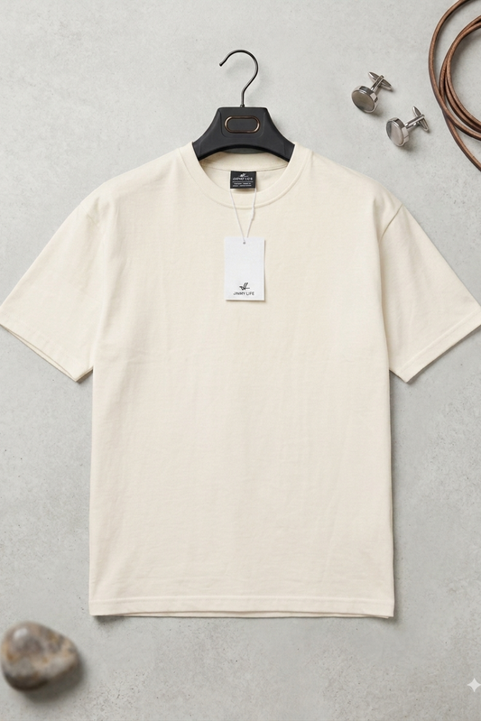 T-SHIRT BASIQUE BLANC CASSÉ JM