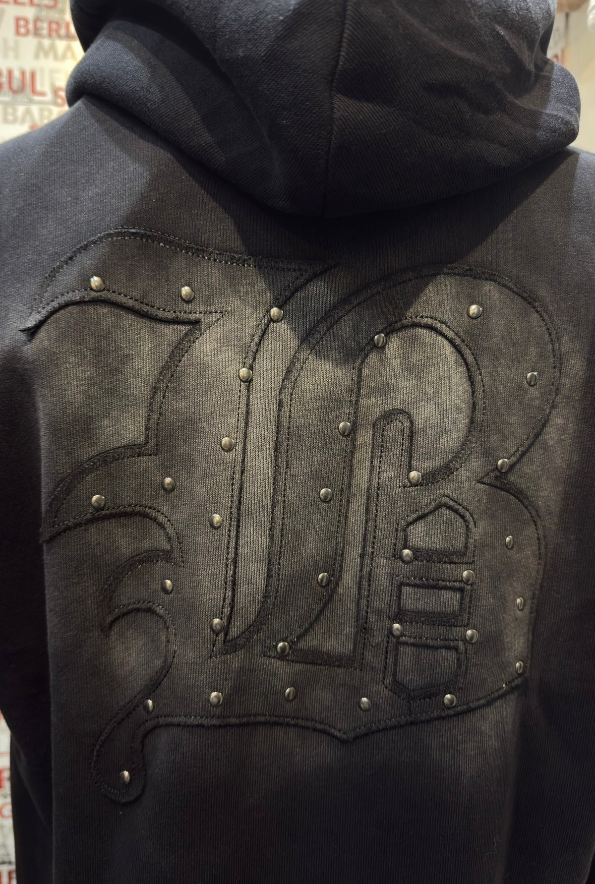 Black Gothic Crest Pullover Hoodie