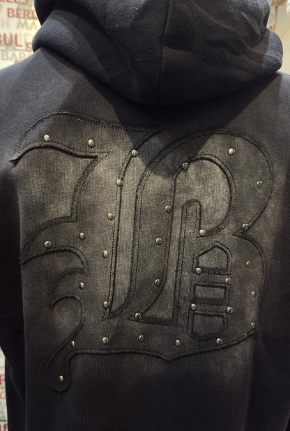 Black Gothic Crest Pullover Hoodie