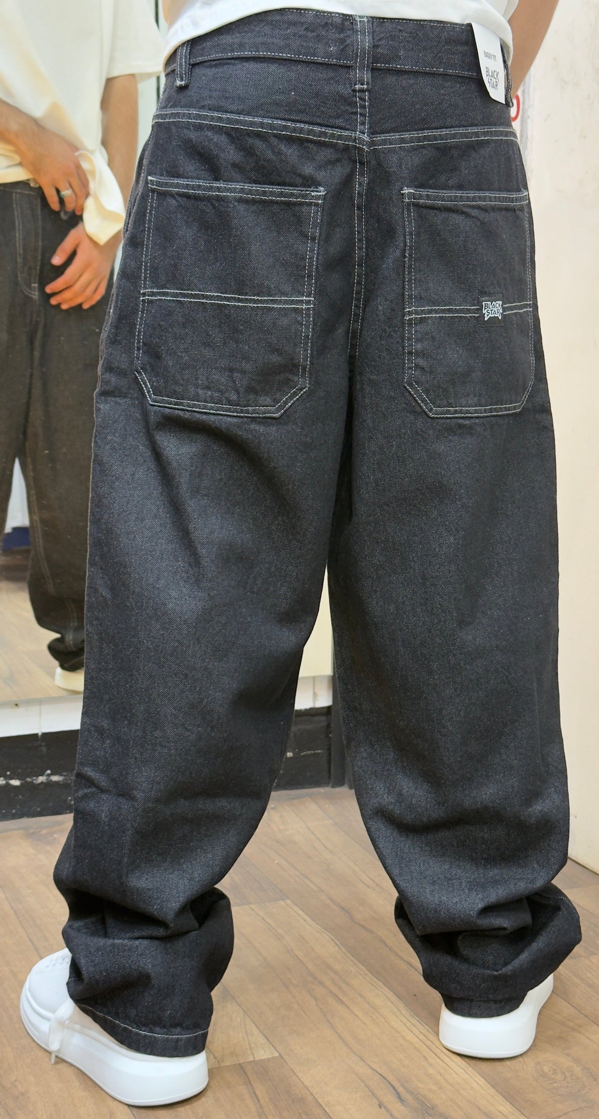 BRIDGE BAGGY JEAN RAW BLACK