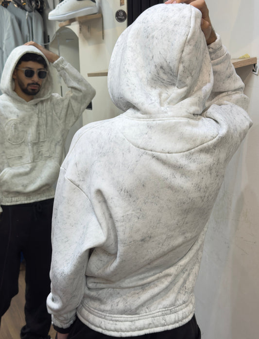 HOPE Light Mineral Wash Embossed Hoodie