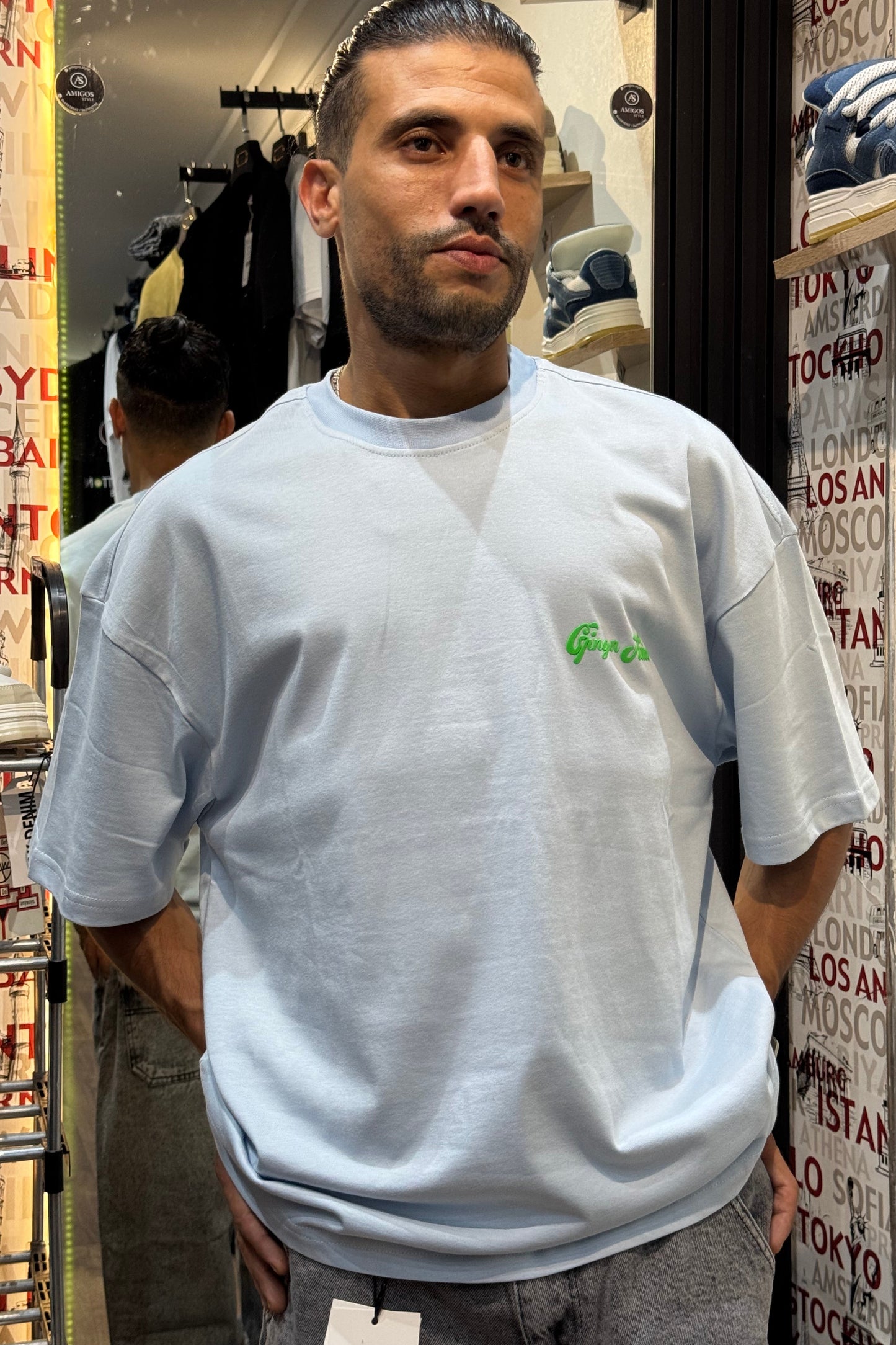 T-SHIRT OVERSIZE JM 365 en BLEU CIEL (Copie)