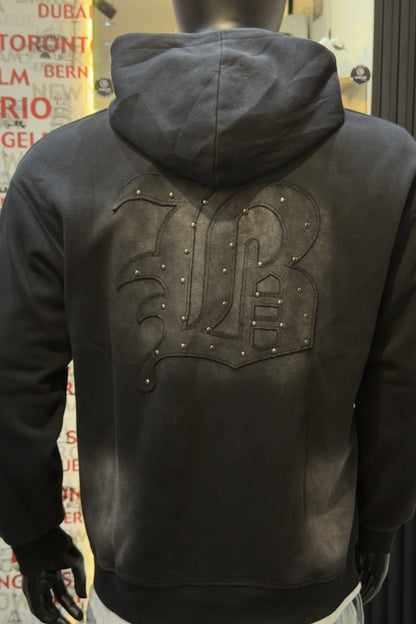 Black Gothic Crest Pullover Hoodie