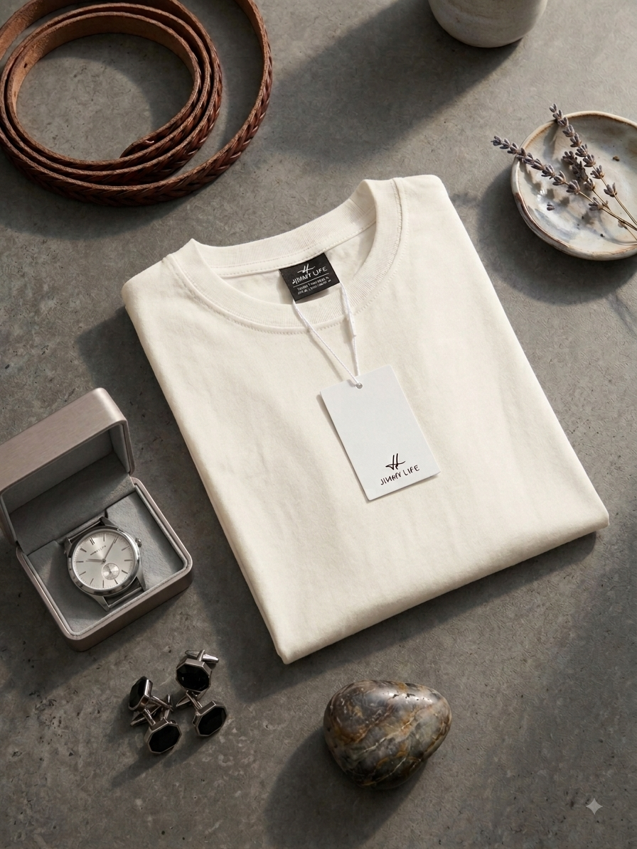 T-SHIRT BASIQUE BLANC CASSÉ JM