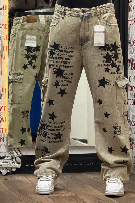 Dirty Star Graphic Cargo Jeans