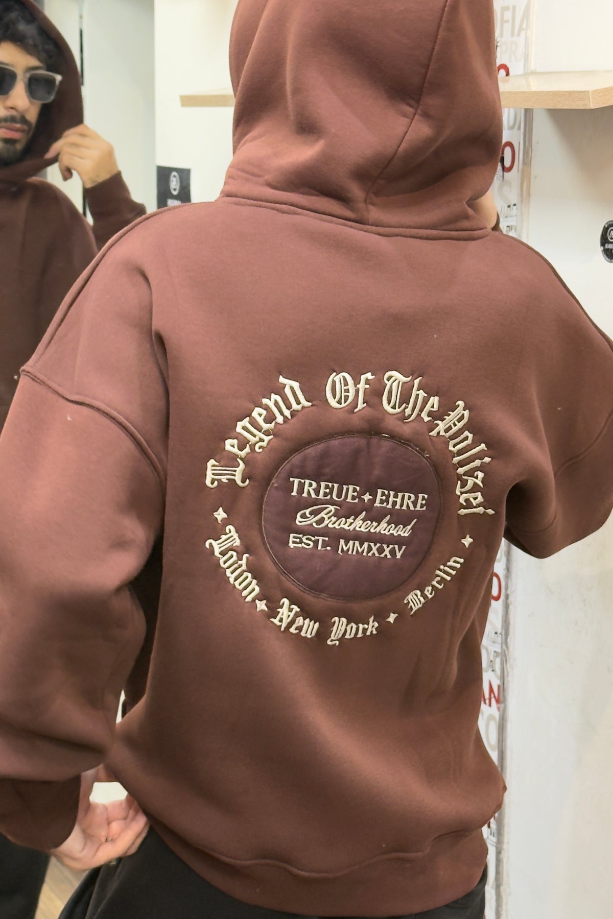 Chocolate Brown Gothic Crest Hoodie