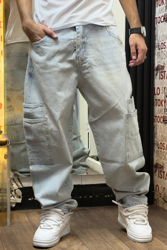 BAGGY JEAN DOUBLE POCKET LIGHT BLUE