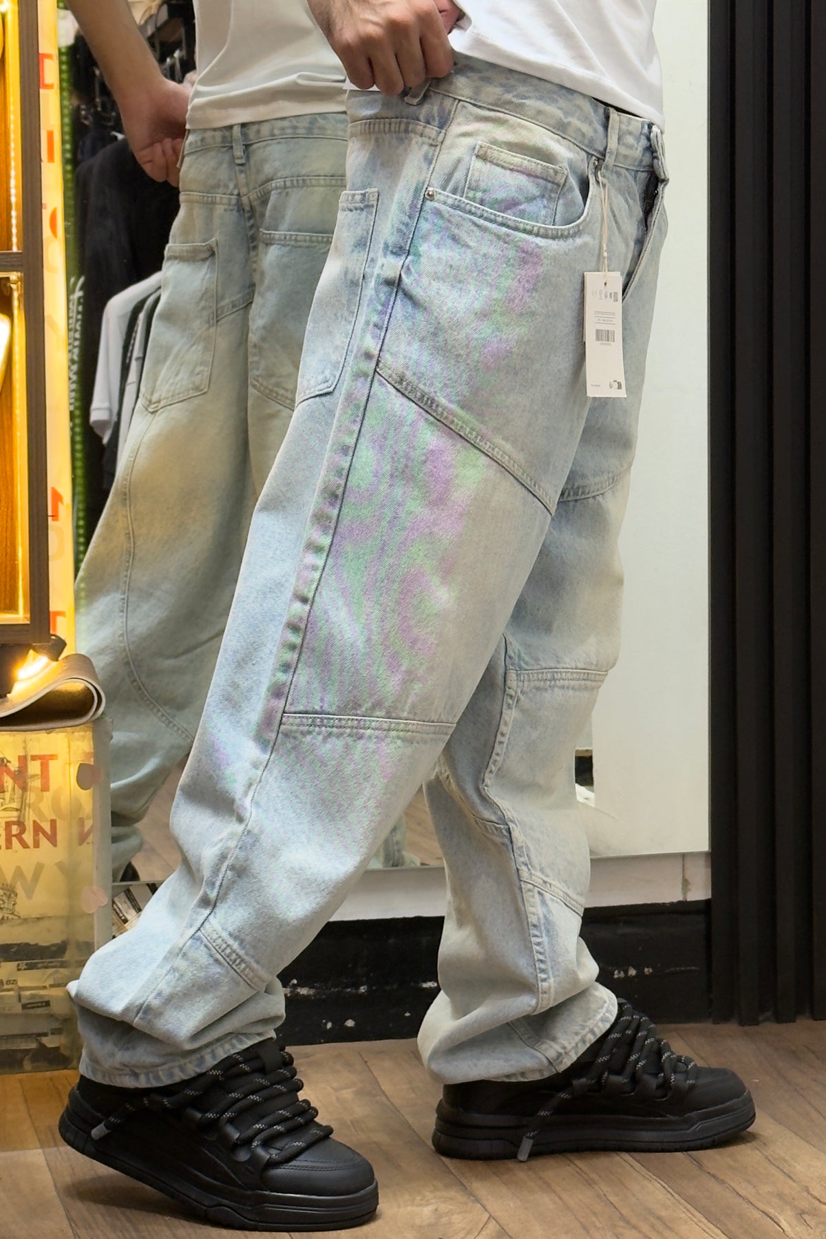 BAGGY JEAN PANEL DETAIL LIGHT BLUE
