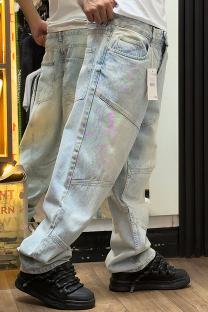 BAGGY JEAN PANEL DETAIL LIGHT BLUE