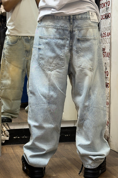 BAGGY JEAN PANEL DETAIL LIGHT BLUE