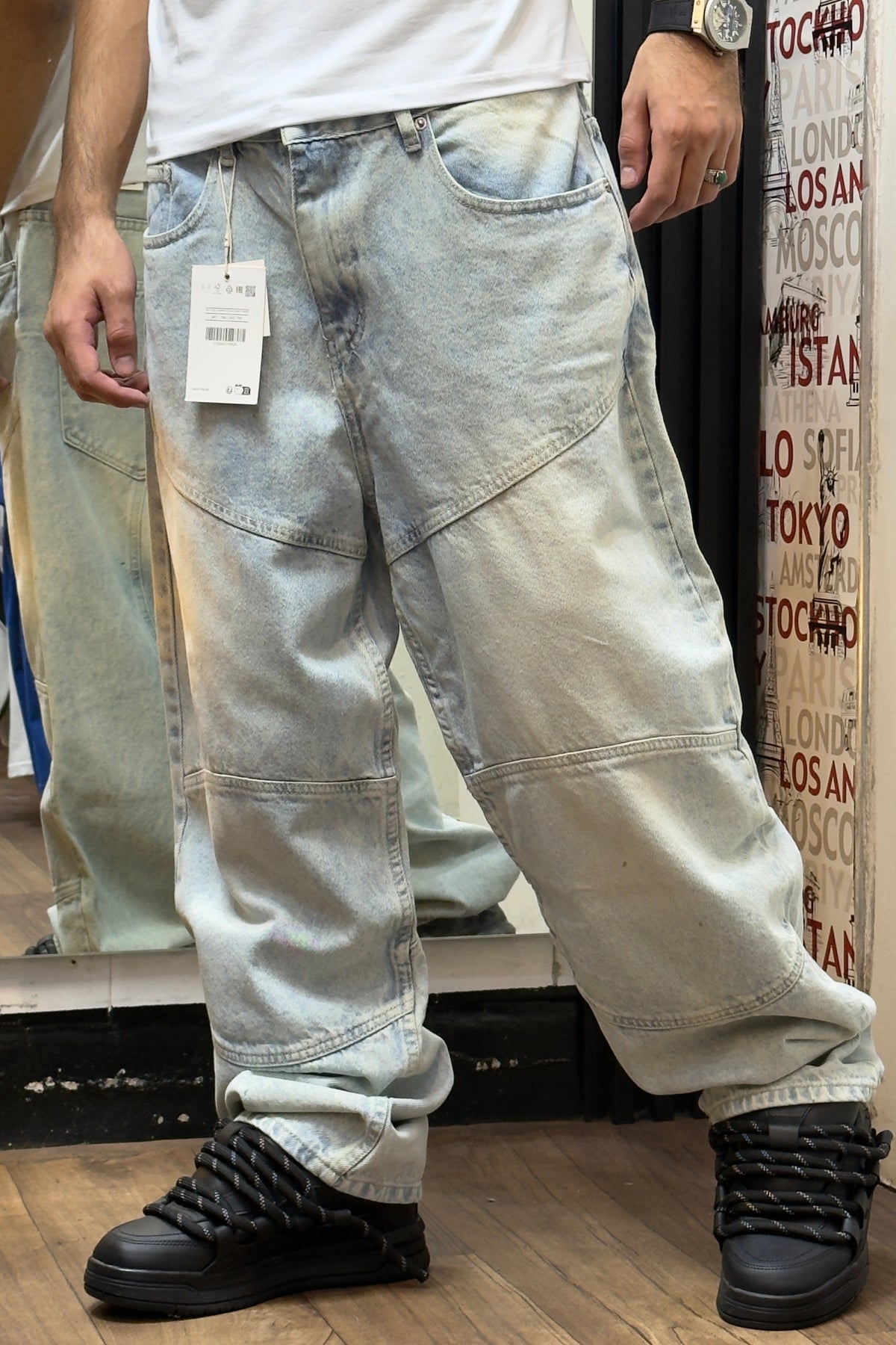 BAGGY JEAN PANEL DETAIL LIGHT BLUE