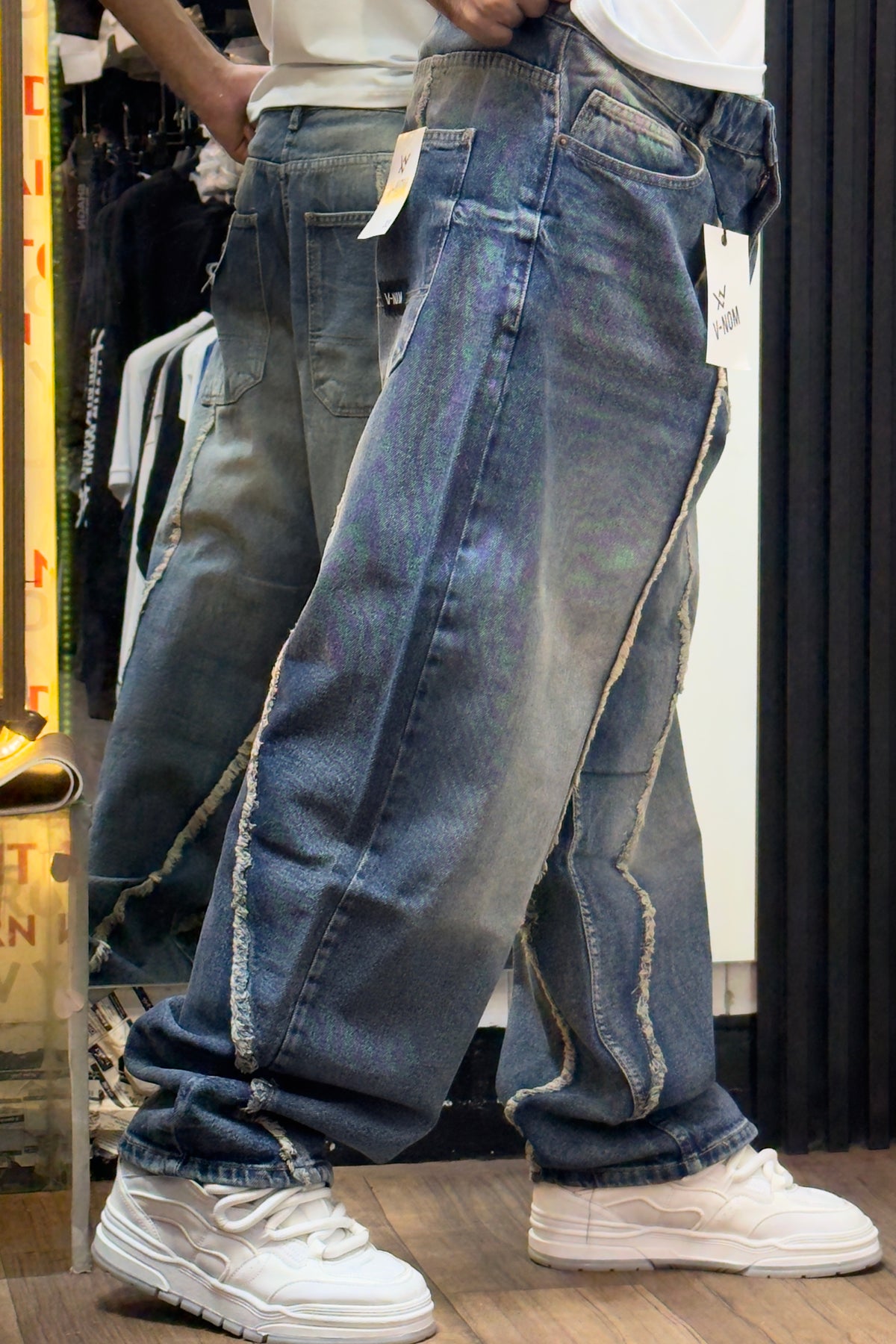 BALLON BAGGY JEAN RAW EDGE PANEL