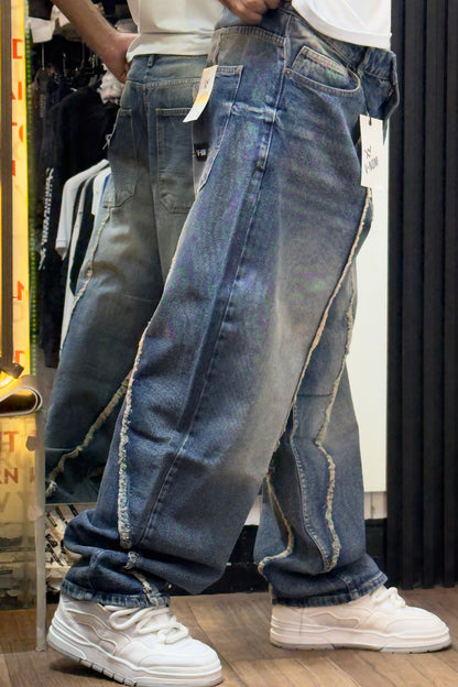 BALLON BAGGY JEAN RAW EDGE PANEL