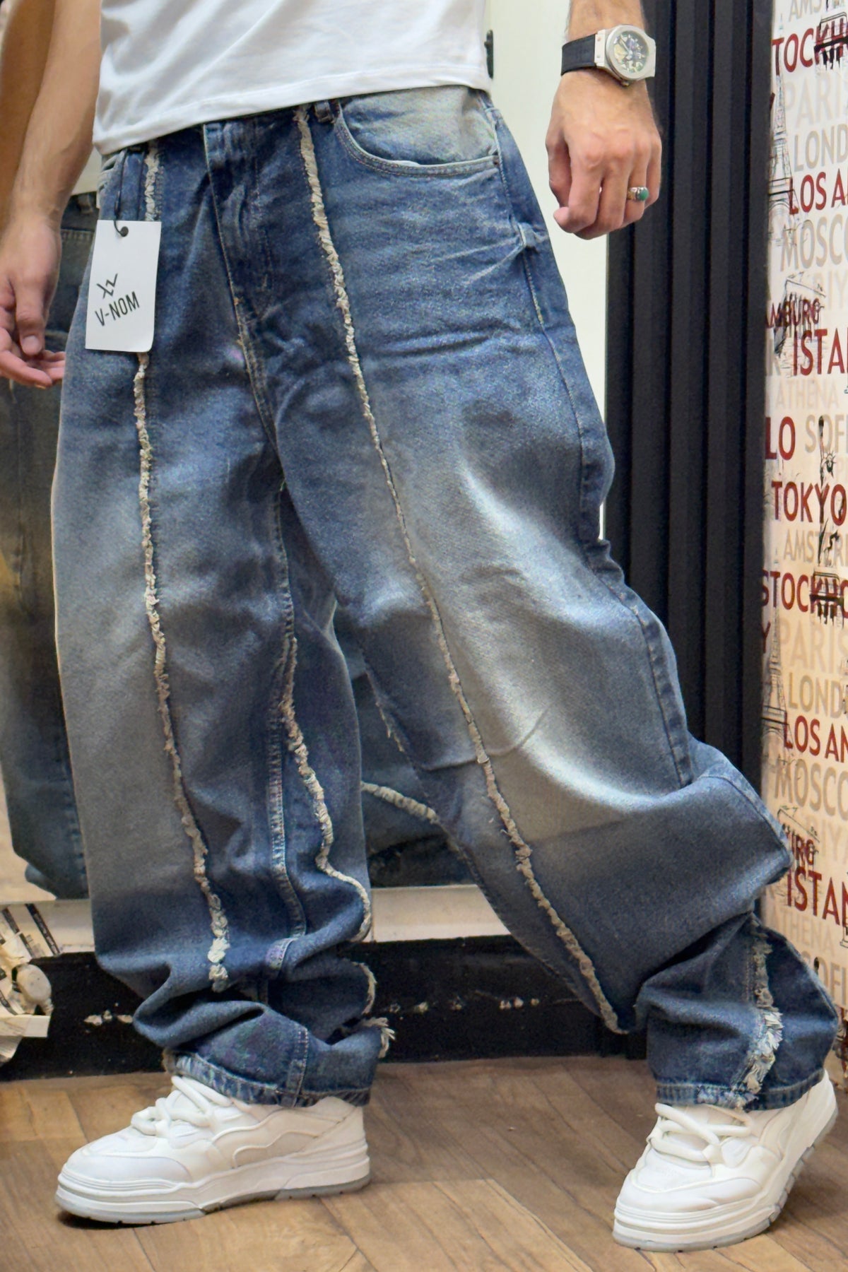BALLON BAGGY JEAN RAW EDGE PANEL