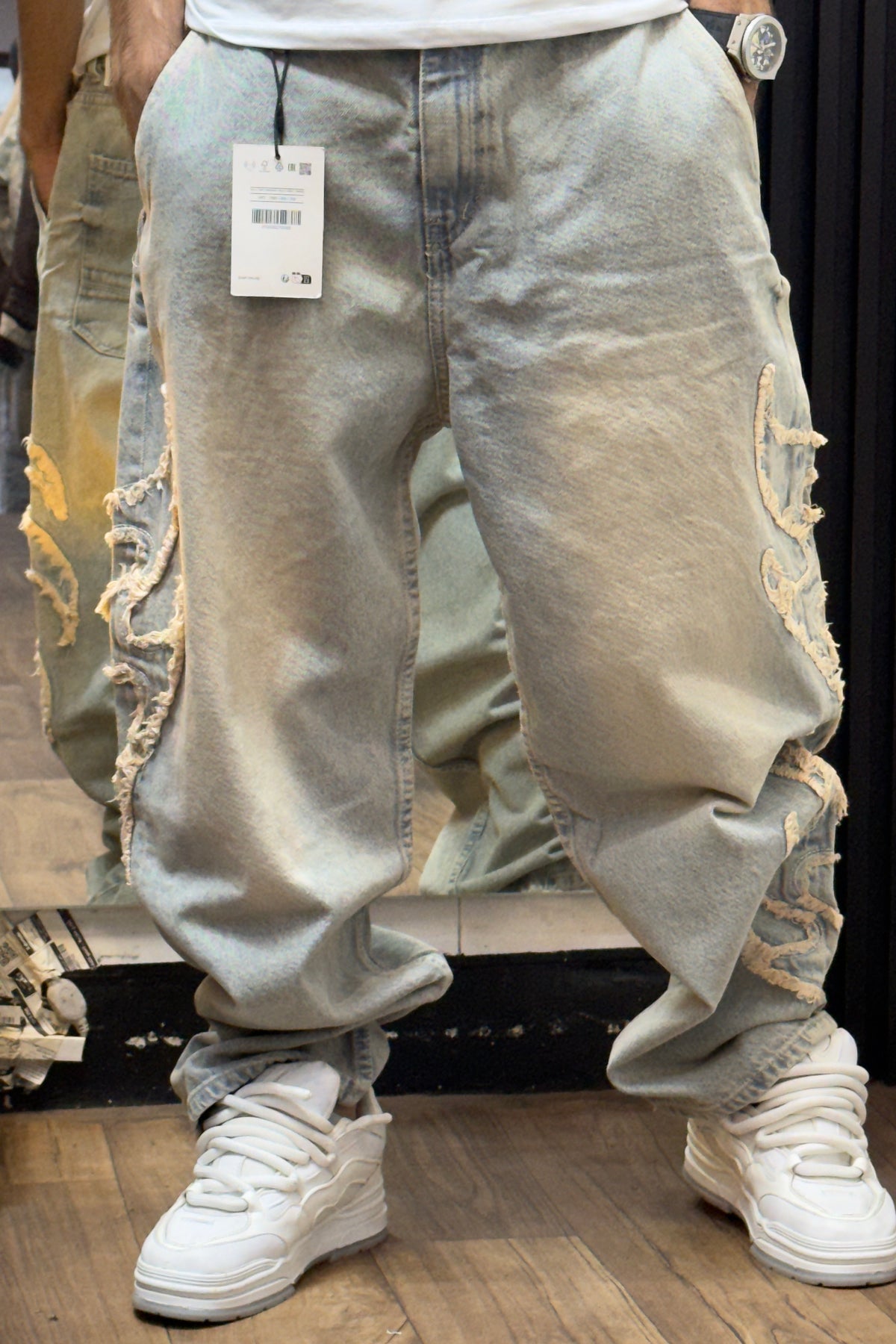 BAGGY JEAN FLAME PATCH DIRTY WASH
